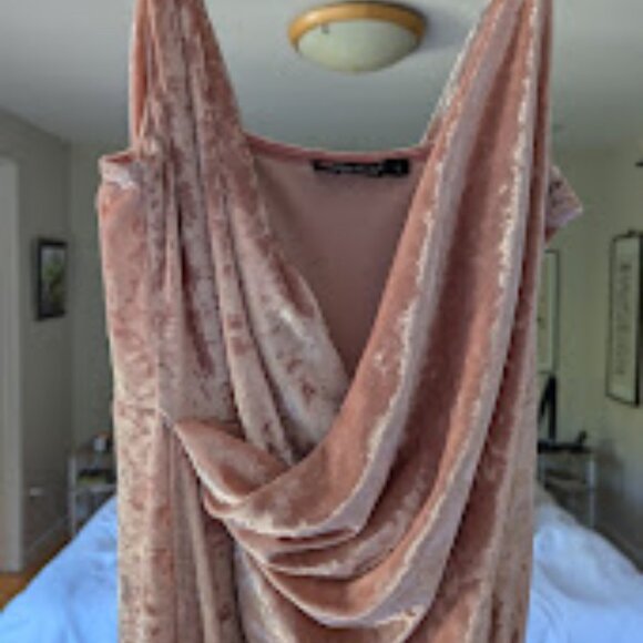 Double Crazy Wrap Detail Velvet Cami Dress - Picture 4 of 7